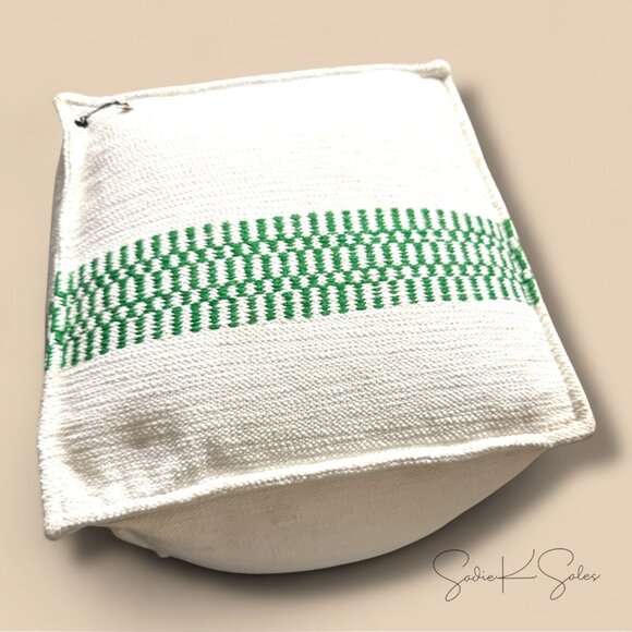 Checkered Stripe Indoor/Outdoor Ottoman Pouf - Hearth & Hand Magnolia 2024 - Picture 5 of 7